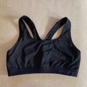 Nike Dri-Fit black sports bra w/ slots for padding